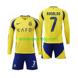 Al-Nassr Cristiano Ronaldo 7 Børne Hjemmebane Fodboldtrøje 2024-2025 med Korte Ærmer