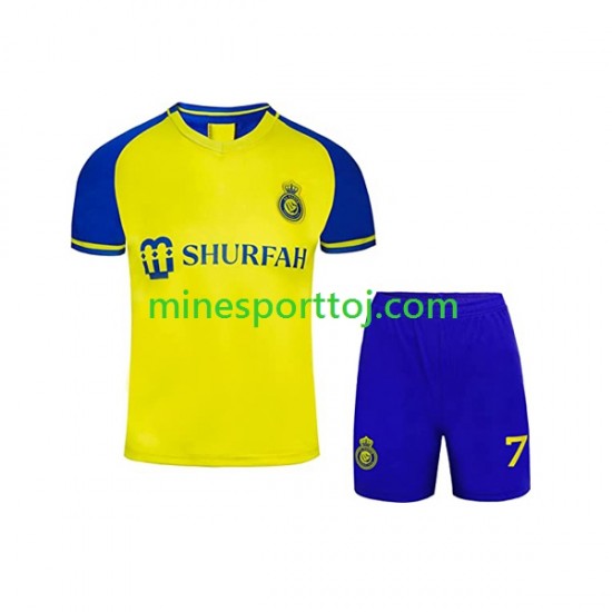 Al-Nassr Ronaldo 7 Børne Hjemmebane Fodboldtrøje 2022-2023 Lange Ærmer
