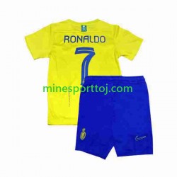 Al-Nassr Ronaldo 7 Børne Hjemmebane Fodboldtrøje 2023-2024 Lange Ærmer