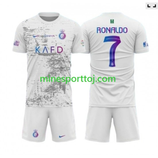 Al-Nassr Ronaldo 7 Børne Tredje Fodboldtrøje 2023-2024 Lange Ærmer