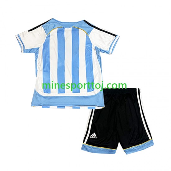 Argentina 2006 Børne Retro Hjemmebane Fodboldtrøje Lange Ærmer