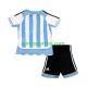 Argentina 2006 Børne Retro Hjemmebane Fodboldtrøje Lange Ærmer