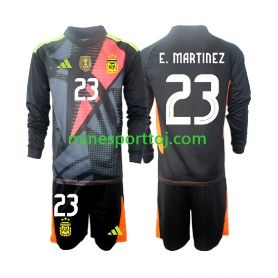 Argentina Målmand Emiliano Martinez 23 2024 Børne Hjemmebane Fodboldtrøje med Korte Ærmer