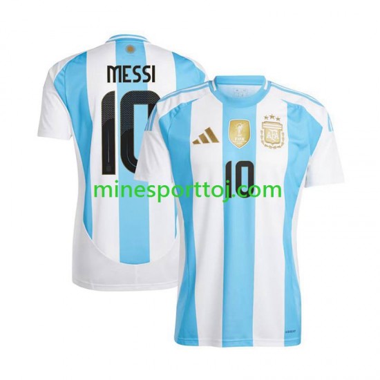 Argentina Lionel Messi 10 Copa America 2024 Herre Hjemmebane Fodboldtrøje Lange Ærmer