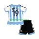 Argentina Lionel Messi 19 2006 Børne Retro Hjemmebane Fodboldtrøje Lange Ærmer