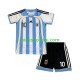 Argentina Maradona 10 2006 Børne Retro Hjemmebane Fodboldtrøje Lange Ærmer