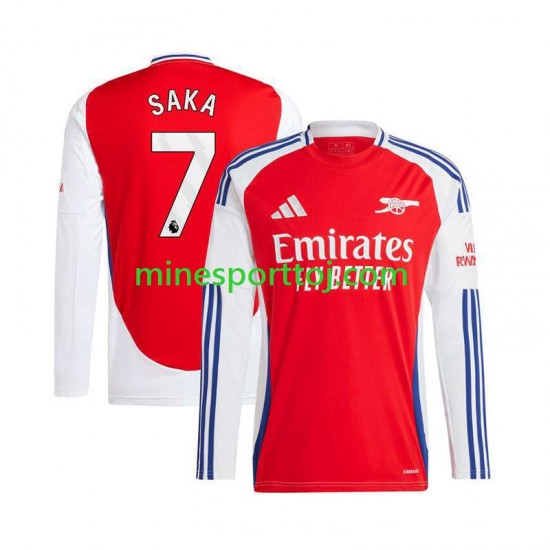 Arsenal Bukayo Saka 7 Herre Hjemmebane Rød Fodboldtrøje 2024-2025 med Korte Ærmer
