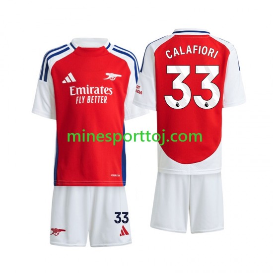 Arsenal Calafiori 33 Børne Hjemmebane Fodboldtrøje 2024-2025 Lange Ærmer