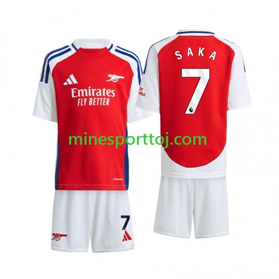 Arsenal Saka 7 Børne Hjemmebane Fodboldtrøje 2024-2025 Lange Ærmer