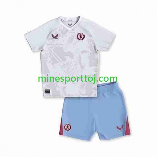Aston Villa Børne Udebane Fodboldtrøje 2023-2024 Lange Ærmer Aston Villa Børne Udebane Fodboldtrøje 2023-2024 Lange Ærmer