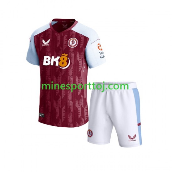Aston Villa Børne Hjemmebane Fodboldtrøje 2023-2024 Lange Ærmer