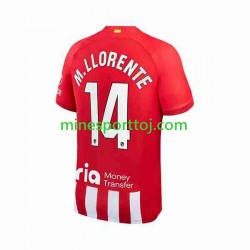 Atlético Madrid 2 Marcos Llorente 14 Herre Hjemmebane Fodboldtrøje 2023-2024 Lange Ærmer