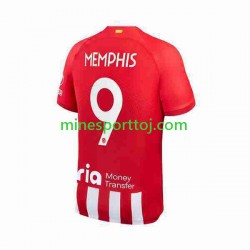 Atlético Madrid 2 Memphis Depay 9 Herre Hjemmebane Fodboldtrøje 2023-2024 Lange Ærmer