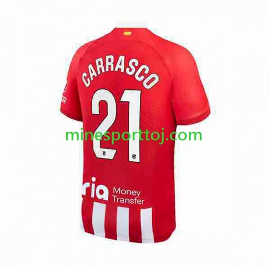 Atlético Madrid 2 Yannick Carrasco 21 Herre Hjemmebane Fodboldtrøje 2023-2024 Lange Ærmer