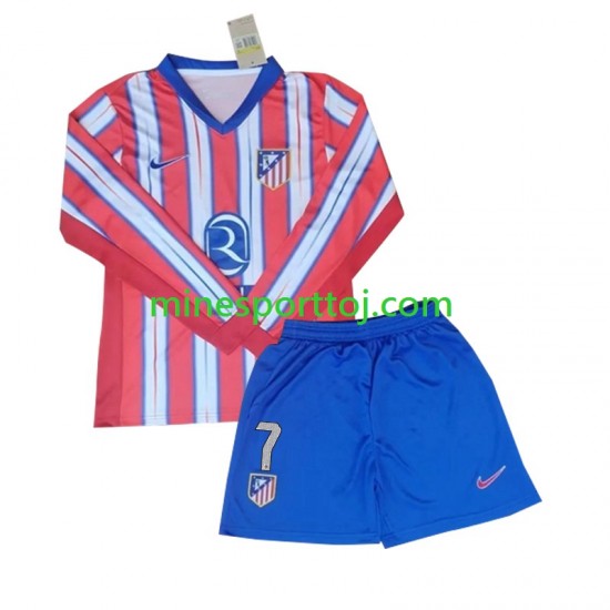 Atlético Madrid Antoine Griezmann 7 Børne Hjemmebane Fodboldtrøje 2024-2025 med Korte Ærmer