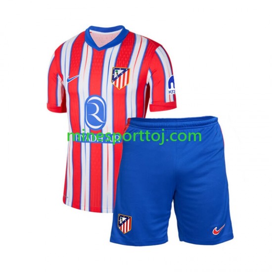 Atlético Madrid Børne Hjemmebane Fodboldtrøje 2024-2025 Lange Ærmer