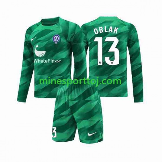 Atlético Madrid Målmand Jan Oblak 13 Børne Udebane Fodboldtrøje 2023-2024 med Korte Ærmer