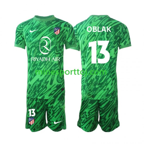 Atlético Madrid Målmand Jan Oblak 13 Børne Udebane Fodboldtrøje 2024-2025 Lange Ærmer