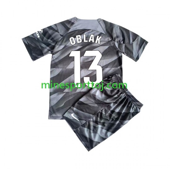 Atlético Madrid Målmand Jan Oblak 13 Børne Hjemmebane Fodboldtrøje 2023-2024 Lange Ærmer