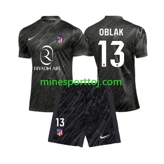Atlético Madrid Målmand Jan Oblak 13 Børne Hjemmebane Fodboldtrøje 2024-2025 Lange Ærmer