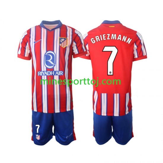 Atlético Madrid Griezmann 7 Børne Hjemmebane Fodboldtrøje 2024-2025 Lange Ærmer