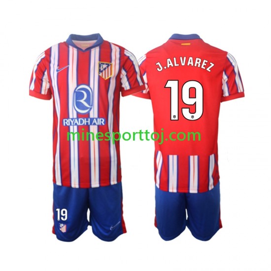 Atlético Madrid J.Alvarez 19 Børne Hjemmebane Fodboldtrøje 2024-2025 Lange Ærmer