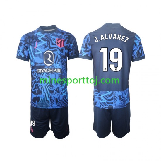 Atlético Madrid J.Alvarez 19 Børne Tredje Fodboldtrøje 2024-2025 Lange Ærmer