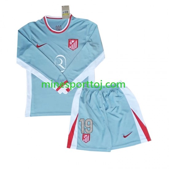 Atlético Madrid Julian Alvarez 19 Børne Udebane Fodboldtrøje 2024-2025 med Korte Ærmer