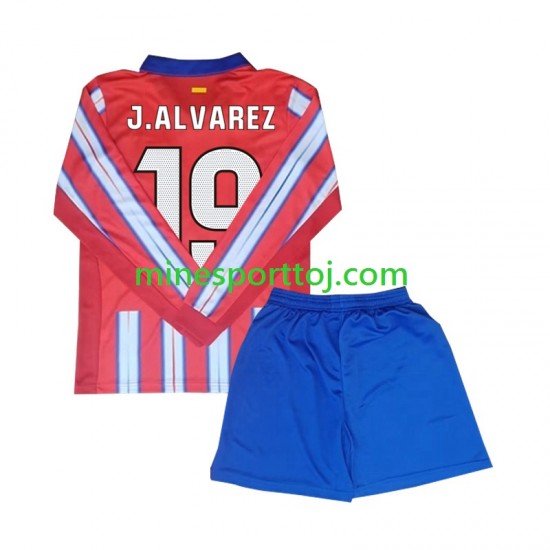 Atlético Madrid Julian Alvarez 19 Børne Hjemmebane Fodboldtrøje 2024-2025 med Korte Ærmer