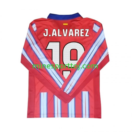 Atlético Madrid Julian Alvarez 19 Herre Hjemmebane Fodboldtrøje 2024-2025 med Korte Ærmer