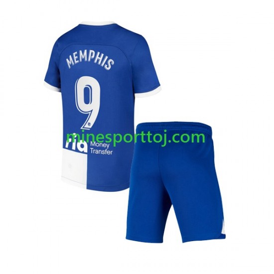 Atlético Madrid Memphis 9 120 Anniversary Børne Hjemmebane Fodboldtrøje 2022-2023 Lange Ærmer