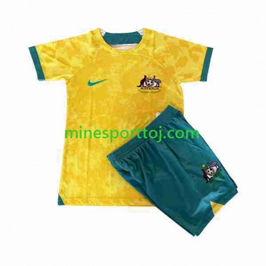Australien 2022 Børne Hjemmebane Fodboldtrøje Lange Ærmer