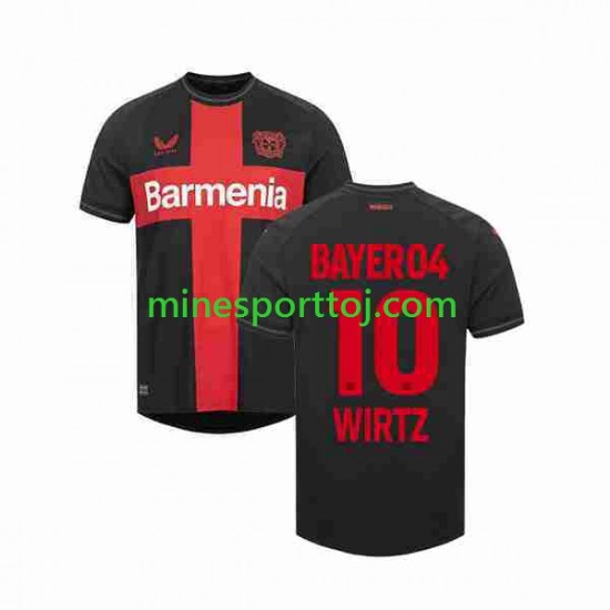 Bayer 04 Leverkusen Florian Wirtz 10 Herre Hjemmebane Fodboldtrøje 2023-2024 Lange Ærmer Bayer 04 Leverkusen Florian Wirtz 10 Herre Hjemmebane Fodboldtrøje 2023-2024 Lange Ærmer