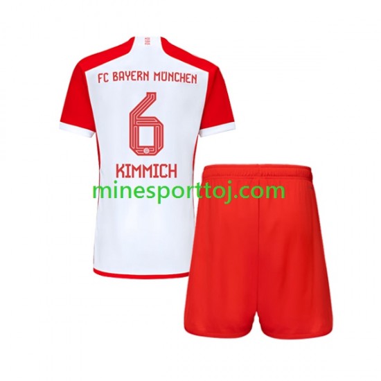 FC Bayern München Joshua Kimmich 6 Børne Hjemmebane Fodboldtrøje 2023-2024 Lange Ærmer