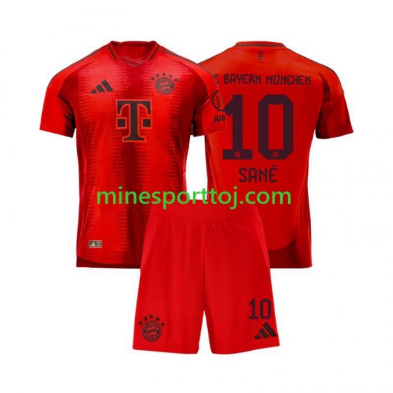 FC Bayern München Leroy Sane 10 Børne Hjemmebane Rød Fodboldtrøje 2024-2025 Lange Ærmer