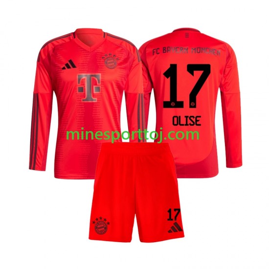 FC Bayern München Michael Olise 17 Børne Hjemmebane Fodboldtrøje 2024-2025 med Korte Ærmer