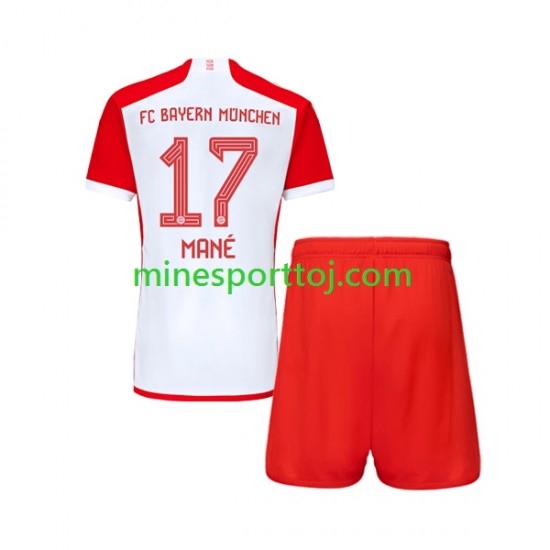 FC Bayern München Sadio Mane 17 Børne Hjemmebane Fodboldtrøje 2023-2024 Lange Ærmer