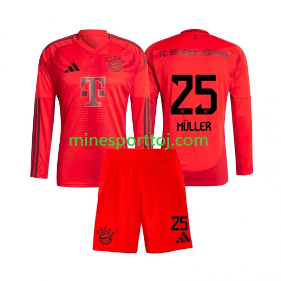 FC Bayern München Thomas Muller 25 Børne Hjemmebane Fodboldtrøje 2024-2025 med Korte Ærmer