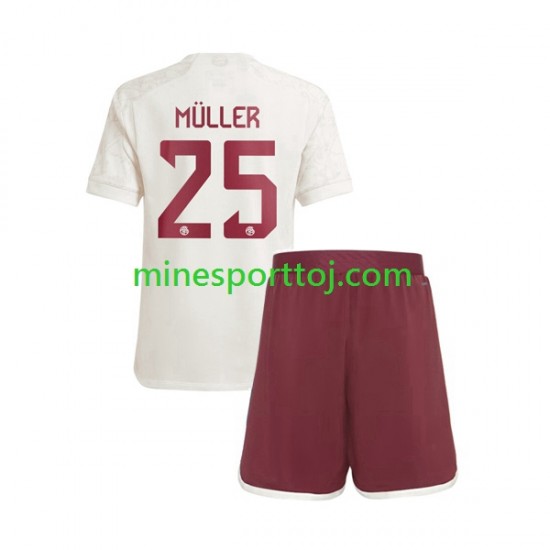 FC Bayern München Thomas Muller 25 Børne Tredje Fodboldtrøje 2023-2024 Lange Ærmer