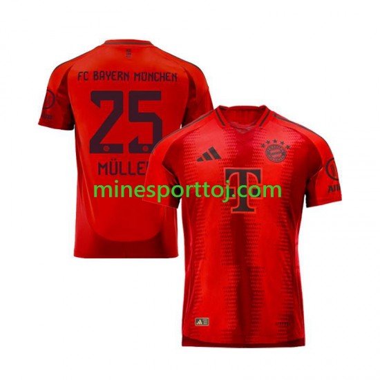 FC Bayern München Thomas Muller 25 Herre Hjemmebane Rød Fodboldtrøje 2024-2025 Lange Ærmer