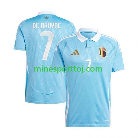 Belgien De Bruyne 7 Euro 2024 Herre Udebane Fodboldtrøje Lange Ærmer