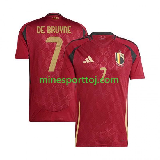 Belgien De Bruyne 7 Euro 2024 Herre Hjemmebane Fodboldtrøje Lange Ærmer