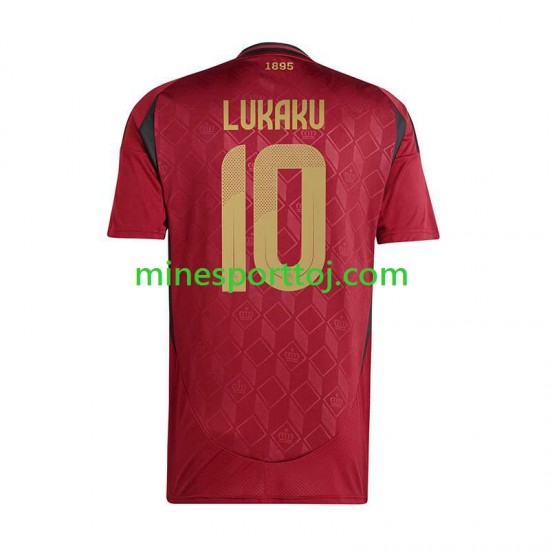 Belgien Romelu Lukaku 10 Euro 2024 Herre Hjemmebane Fodboldtrøje Lange Ærmer