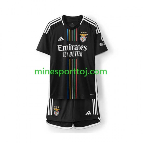 Benfica Børne Udebane Fodboldtrøje 2023-2024 Lange Ærmer