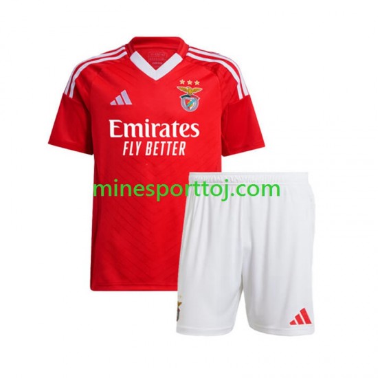 Benfica Børne Hjemmebane Rød Fodboldtrøje 2024-2025 Lange Ærmer