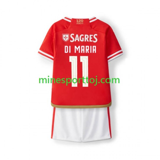 Benfica Di Maria 11 Børne Hjemmebane Fodboldtrøje 2023-2024 Lange Ærmer