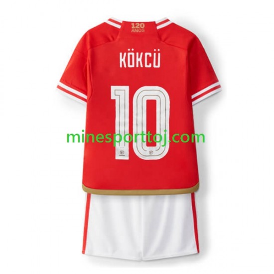 Benfica Orkun Kokcu 10 Børne Hjemmebane Fodboldtrøje 2023-2024 Lange Ærmer