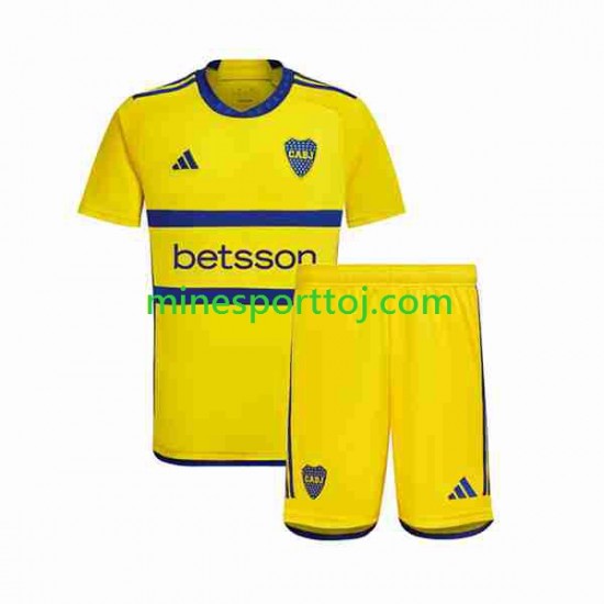 Boca Juniors Børne Udebane Fodboldtrøje 2023-2024 Lange Ærmer