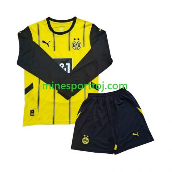 Borussia Dortmund Børne Hjemmebane Fodboldtrøje 2024-2025 med Korte Ærmer