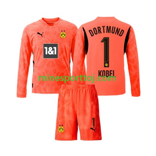 Borussia Dortmund Målmand Gregor Kobel 1 Børne Tredje Fodboldtrøje 2024-2025 med Korte Ærmer